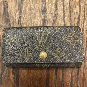 Louis Vuitton Brown and Gold Monogram Key Pouch